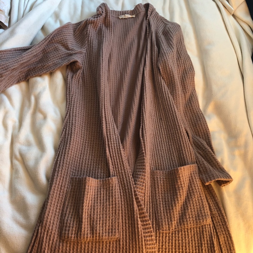 Pinkish tarnish cardigan with pockets